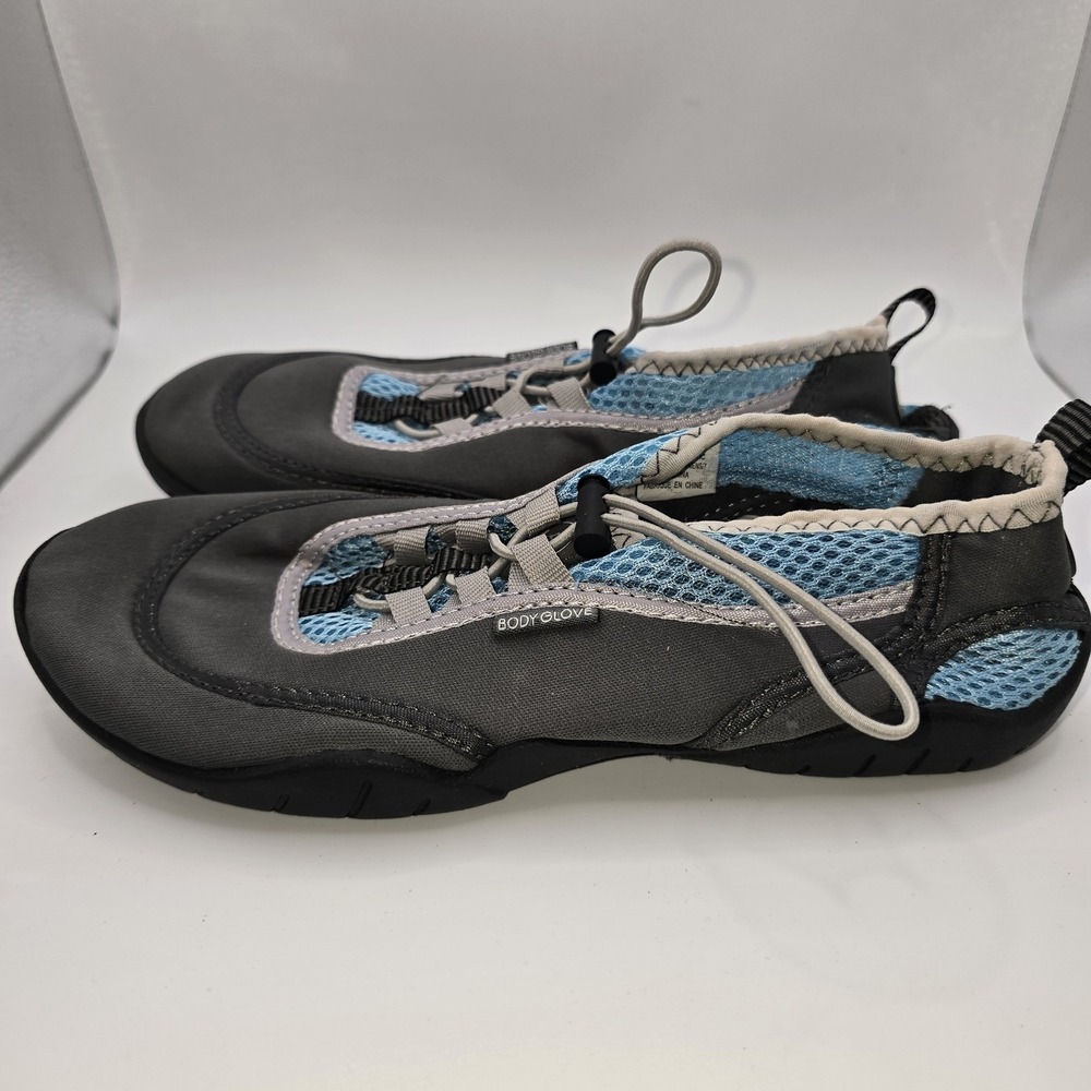 Body Glove Men's Water Shoes Aqua Socks Gray Blue Slip-On Drawstring Size 7